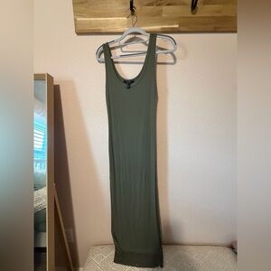 Forever 21 Olive Green Ribbed Tank Maxi Dress